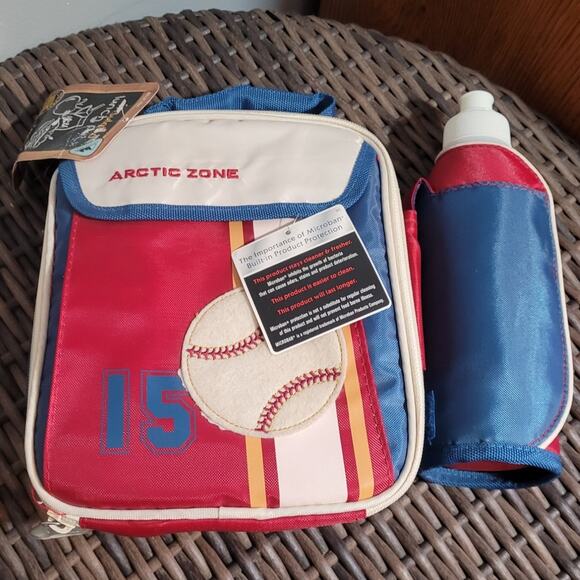 NWT Artic Zone Baseball Insulated Lunch Pack with Water Bottle School PVC Free - Picture 1 of 9